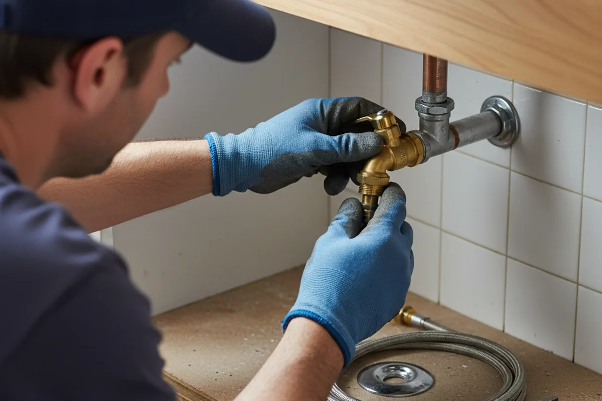 Shutoff valve and fitting work during Emergency Plumbing in Carthage